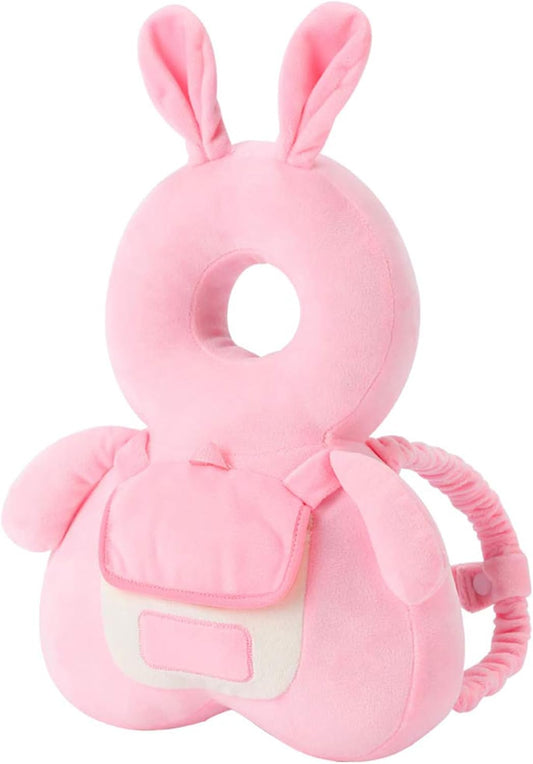 Baby Head Protector Backpack, Adjustable Backpack Toddlers Head Safety Pad Cushion, Baby Head Back Protection Safety Pads for Walking Crawling, for Age 5-24 Months(Rabbit,1P)